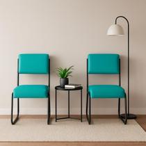 Kit 2 Cadeiras Florida Corano Sala Escritorio Moderno Pes Reforçado De Aço