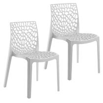 Kit 2 Cadeiras Gruvyer Design Cozinha Sala De Estar - Branco - Lianto Decor
