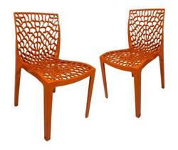 Kit 2 Cadeiras Gruvyer Terracota Sala de Jantar Cozinha Restaurante Cafeteria