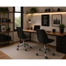 Kit 2 Cadeiras Home Office Saarinen Office Executiva Assento em Polipropileno Base Giratória Cromada