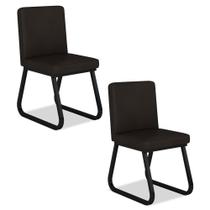Kit 2 Cadeiras Industrial Toronto Preto/material sintético Marrom - M. Arapongas