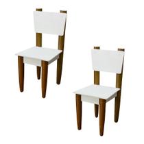 Kit 2 Cadeiras Infantil Avião Palito Branca Assento Laminado Design Quarto Menina Menino Clean Mobília Decor