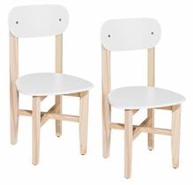 Kit 2 Cadeiras Infantil para Refeitório Assento e Encosto Branco Base Madeira Kit 2 Cadeiras Infantil para Refeitório Assento e Encosto Branco Base Madeira