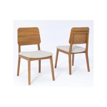 Kit 2 Cadeiras Ipê Natuame Madeira Tauri Tecido Linho Cimol
