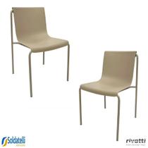 Kit 2 Cadeiras Íris PP Preta e Nude - Rivatti