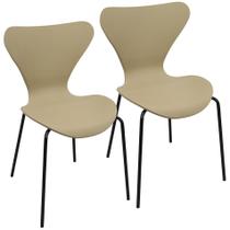Kit 2 Cadeiras Jacobsen Polipropileno Sala Jantar Base Preta Kit 2 Cadeiras Jacobsen Polipropileno Sala Jantar Base Preta