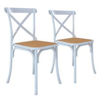 Kit 2 Cadeiras Jantar Cross Katrina X Branca Assento Bege Aço Kit 2 Cadeiras Jantar Cross Katrina X Branca Assento Bege Aço