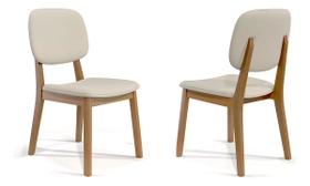 Kit 2 cadeiras jantar madeira maciça assento e encosto