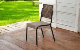 Kit 2 cadeiras jantar rainha raissa junco new aço nobre Kit 2 cadeiras jantar rainha raissa junco new aço nobre