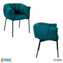 Kit 2 Cadeiras Joy Estofada em Tecido Bouclé Várias Cores - Rivatti Kit 2 Cadeiras Joy Estofada em Tecido Bouclé Várias Cores - Rivatti