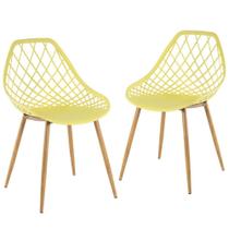 Kit 2 Cadeiras Laráz Clarice Cloe de Jantar - Amarelo