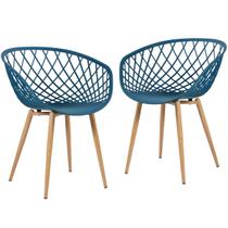 Kit 2 Cadeiras Laráz Clarice Nest de Jantar - Azul petróleo