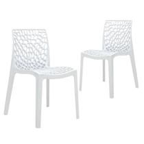 Kit 2 Cadeiras Laráz Gruvyer Design Anatômico Branco Kit 2 Cadeiras Laráz Gruvyer Design Anatômico Branco