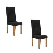 Kit 2 Cadeiras Laura Com Encosto Tecido Veludo Suede Bordado Estrutura 100% MDF Sonetto Kit 2 Cadeiras Laura Com Encosto Tecido Veludo Suede Bordado Estrutura 100% MDF Sonetto