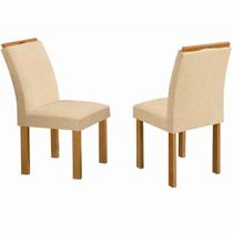 Kit 2 Cadeiras Londres em Veludo Estofadas Cel Móveis Cor Bege