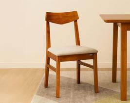 Kit 2 Cadeiras Loop Estofadas com Tecido Linho e Madeira Taeda - Garapa/Cinza