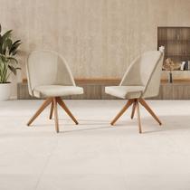 Kit 2 Cadeiras Lua Giratória Moderna