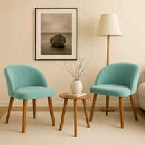 Kit 2 Cadeiras Lua Slim Decorativa Tecido Veludo Pés Palito