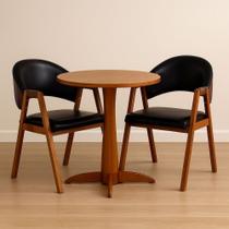 Kit 2 Cadeiras Luiza Sala de Jantar com Braço Madeira Maciça Movellu Home