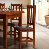 Kit 2 Cadeiras Madeira Maciça De Jantar Assento Estofado Kit 2 Cadeiras Madeira Maciça De Jantar Assento Estofado