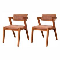 Kit 2 Cadeiras Madeira Maciça e Estofada Ímola Authentic Espresso Móveis