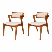 Kit 2 Cadeiras Madeira Maciça e Estofada Ímola Authentic Espresso Móveis