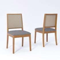 Kit 2 Cadeiras Madeira Maciça Estofada Buriti