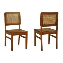 Kit 2 Cadeiras Madeira Maciça Lyon Encosto Telinha Amêndoa - Amêndoa Assento Ripado Amêndoa Kit 2 Cadeiras Madeira Maciça Lyon Encosto Telinha Amêndoa - Amêndoa Assento Ripado Amêndoa