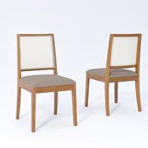 Kit 2 Cadeiras Madeira Maciça Telinha e Estofado em Linho Marcela Kit 2 Cadeiras Madeira Maciça Telinha e Estofado em Linho Marcela
