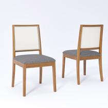 Kit 2 Cadeiras Madeira Maciça Telinha e Estofado em Linho Marcela Kit 2 Cadeiras Madeira Maciça Telinha e Estofado em Linho Marcela