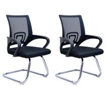 Kit 2 Cadeiras Manchester Base Fixa Com Encosto em Polipropileno Fratini
