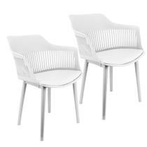Kit 2 Cadeiras Marcela Montreal Mena Polipropileno com Estofado em material sintético Branco