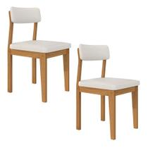 Kit 2 Cadeiras Mdf Estofadas Luxo Utah Cinamomo/material sintético Branco - M.a