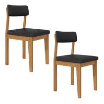 Kit 2 Cadeiras Mdf Estofadas Luxo Utah Cinamomo/material sintético Preto - M.a