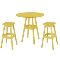 Kit 2 Cadeiras + Mesa Tramontina Pub Rústica Amarela Kit 2 Cadeiras + Mesa Tramontina Pub Rústica Amarela