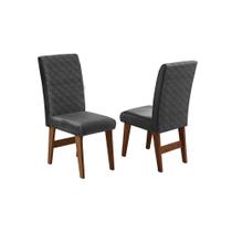 Kit 2 Cadeiras Mônaco Suede Cedro/Cinza Dobuê 42x58x102