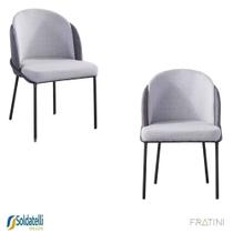 Kit 2 Cadeiras Nevada em PU e Tecido Várias Cores - Fratini