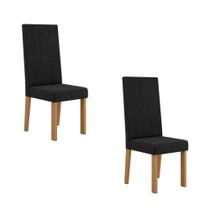 Kit 2 Cadeiras Nice Com Espaldar Tecido Veludo Suede Pés em MDF com Sapatilhas Plásticas Sonetto