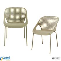 Kit 2 Cadeiras Oceana Outdoor Em Polipropileno Com Proteção UV E Base Em Aço Pintado A Pó - Rivatti