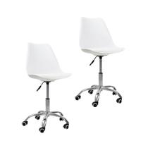 Kit 2 Cadeiras Office Com Rodizio Giratória Saarinen com Ebook - Branco