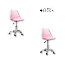 Kit 2 Cadeiras Office Com Rodizio Giratória Saarinen com Ebook