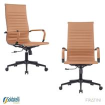 Kit 2 Cadeiras Office Giratória Manhattan Black Presidente PU Várias Cores Braços Fixos - Fratini