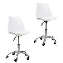 Kit 2 Cadeiras Office Oficial Cromada Girat Saarinen Branco
