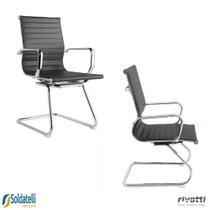 Kit 2 Cadeiras Office Sevilha PU Baixa Base Fixa Várias Cores - Rivatti