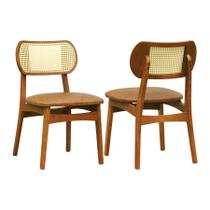 Kit 2 Cadeiras Organik Encosto Anatômico com Telinha Rattan Natural - Amêndoa Assento Estofado Corano Preto Kit 2 Cadeiras Organik Encosto Anatômico com Telinha Rattan Natural - Amêndoa Assento Estofado Corano Preto