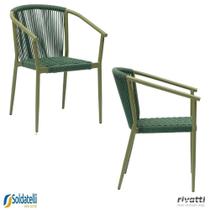 Kit 2 Cadeiras Outdoor Oliveta em Alumínio com Corda Náutica em Várias Cores - Rivatti