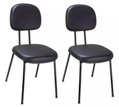 Kit 2 cadeiras palito fixa para recepção igreja recepção sala de espera corano preto Kit 2 cadeiras palito fixa para recepção igreja recepção sala de espera corano preto