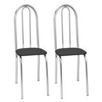 Kit 2 Cadeiras para Cozinha Cc55 - A101 Cromado/Preto - TRE PARONI