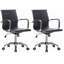 Kit 2 Cadeiras para Escritório Diretor Esteirinha material sintético Office