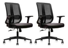 Kit 2 cadeiras para escritório home office 5s giratória